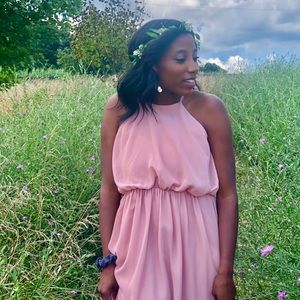 Dusty Rose jj house bridesmaid dress